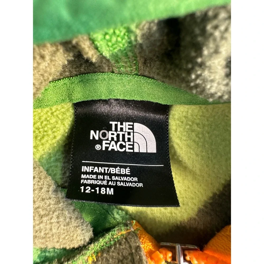 The North Face Infant Green Camo Fleece Full Zip Hoodie Jacket 12-18M